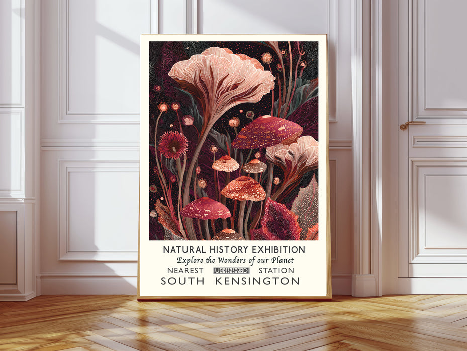 Natural History Exhibition Mushroom Art Print