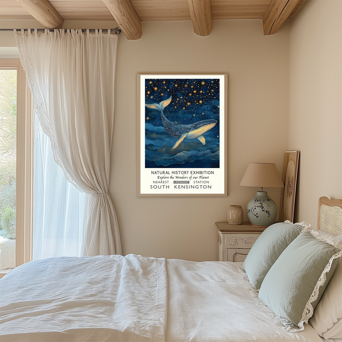 Natural History Midnight Whale Museum Art Print