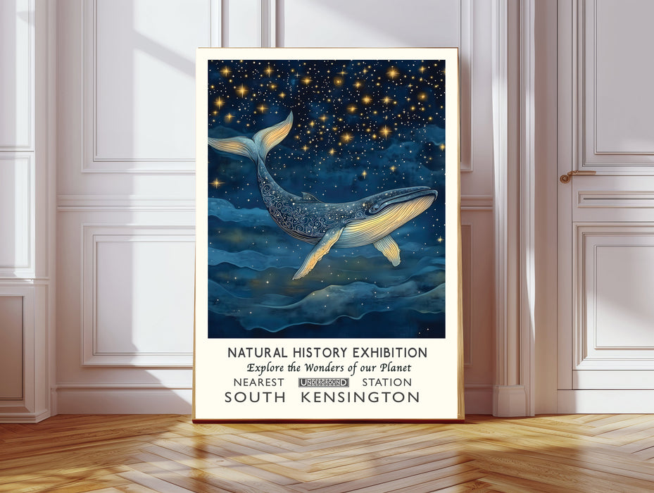 Natural History Midnight Whale Museum Art Print