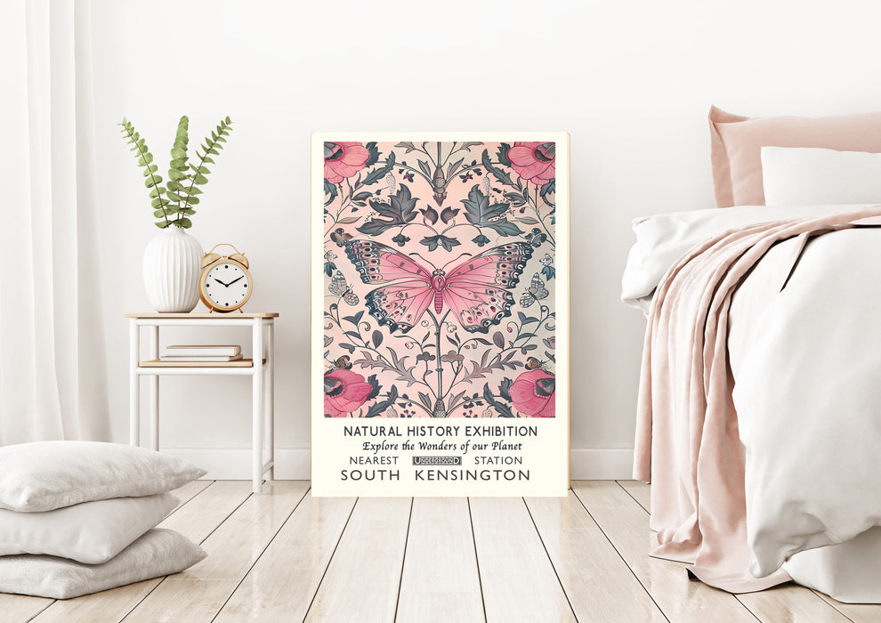 Natural History Museum Pink Butterfly Art Print