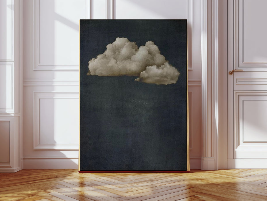 Moody Cloud Print Set of two: Vintage Dark Blue Sky