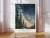 Le Ciel de Nuit Milky Way pine forest night sky print leaning against a white panelled wall
