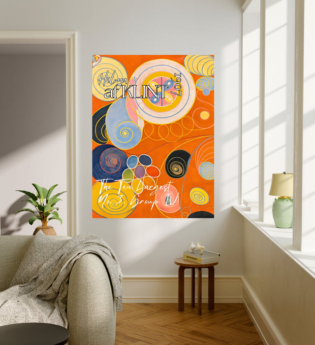 Hilma af Klint The Ten Largest No. 3 Youth Print | Orange Abstract Exhibition Poster | Group IV Wall Art