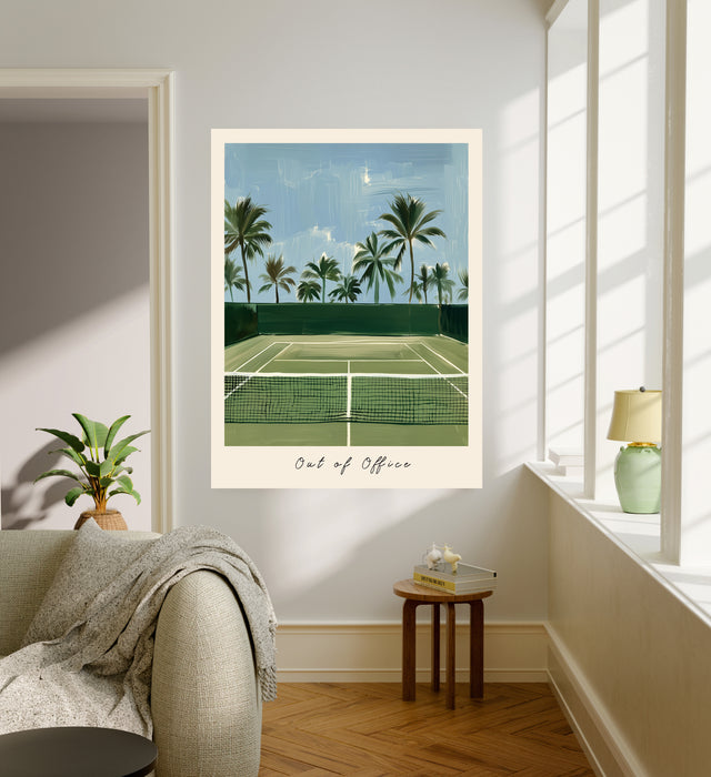 Out of The Office Tennis Court Art Print