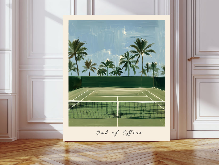 Out of The Office Tennis Court Art Print
