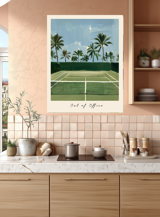 Out of The Office Tennis Court Art Print