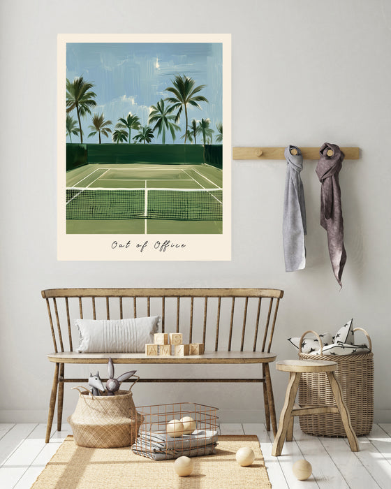 Out of The Office Tennis Court Art Print