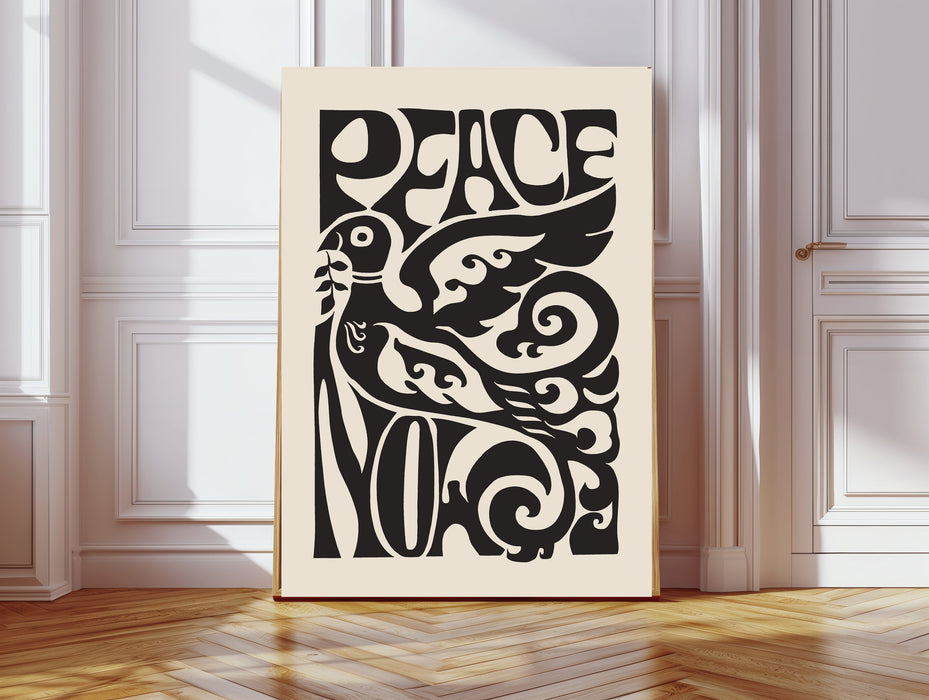 Vintage Peace Dove Mid Century Art Print