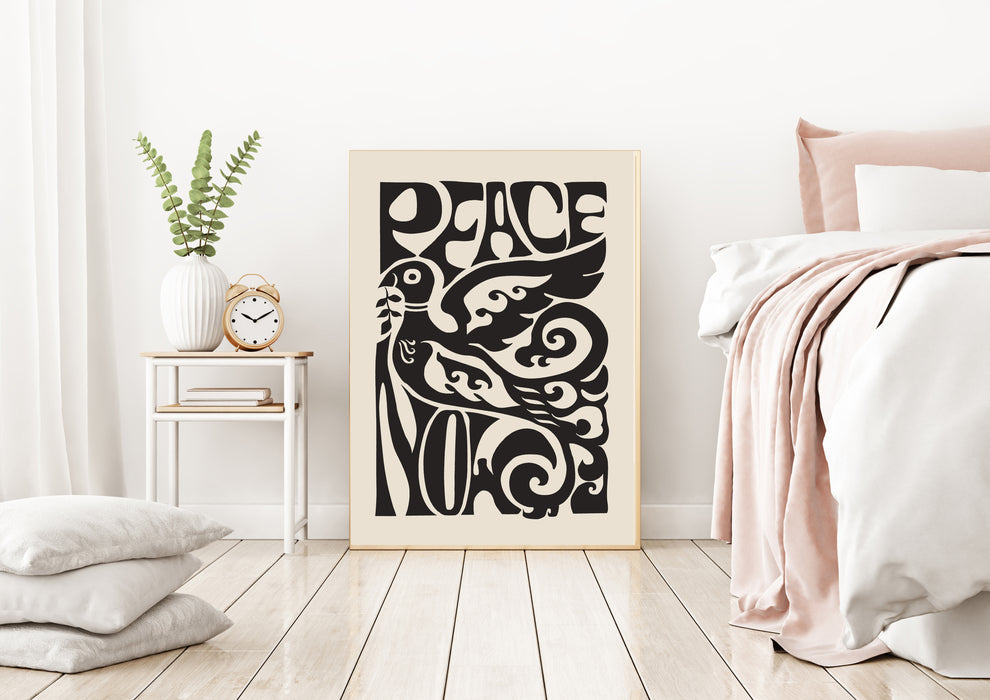 Vintage Peace Dove Mid Century Art Print