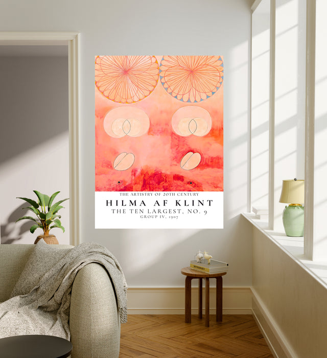 Hilma af Klint The Ten Largest No. 9 Old Age Print | Coral Pink Abstract Exhibition Poster | Group IV Wall Art