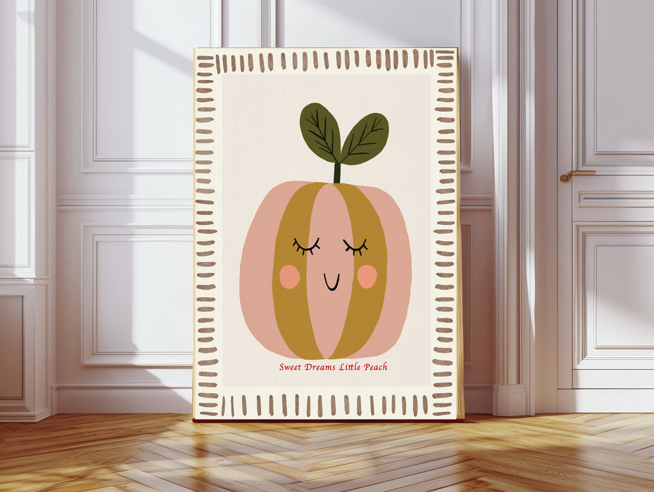 Peach Fruit Quote Nursery Art Print