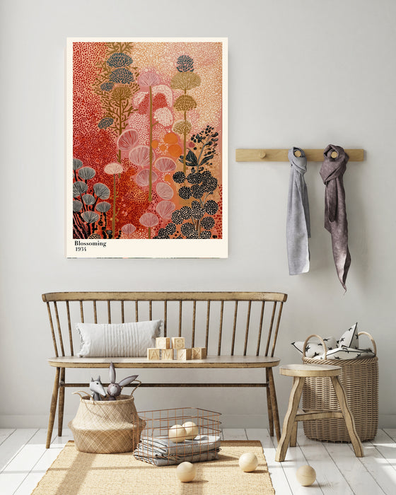 Japanese Peach Flower Landscape Art Print