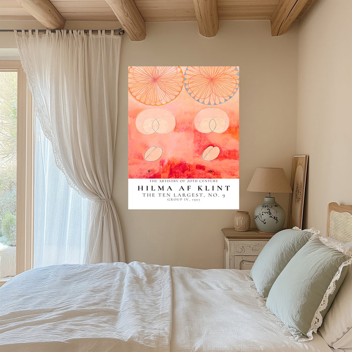 Hilma af Klint The Ten Largest No. 9 Old Age Print | Coral Pink Abstract Exhibition Poster | Group IV Wall Art