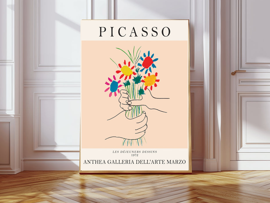 Pablo Picasso Bouquet of Peace Flower Art Print