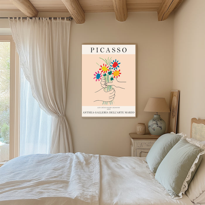 Pablo Picasso Bouquet of Peace Flower Art Print