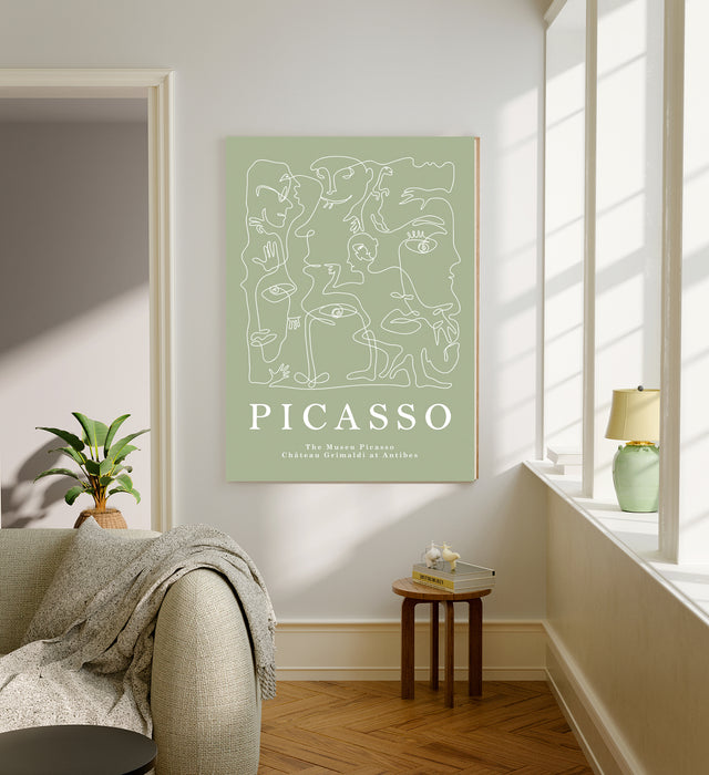 Picasso Green Faces Print