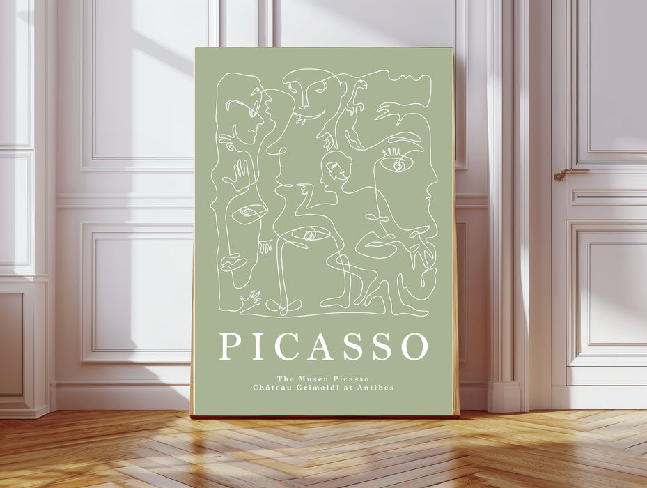 Picasso Green Faces Print