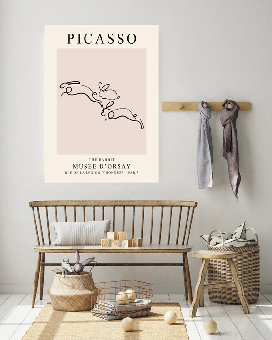 Pablo Picasso Line Drawing Rabbit Art Print