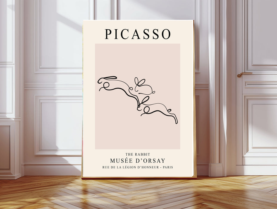 Pablo Picasso Line Drawing Rabbit Art Print