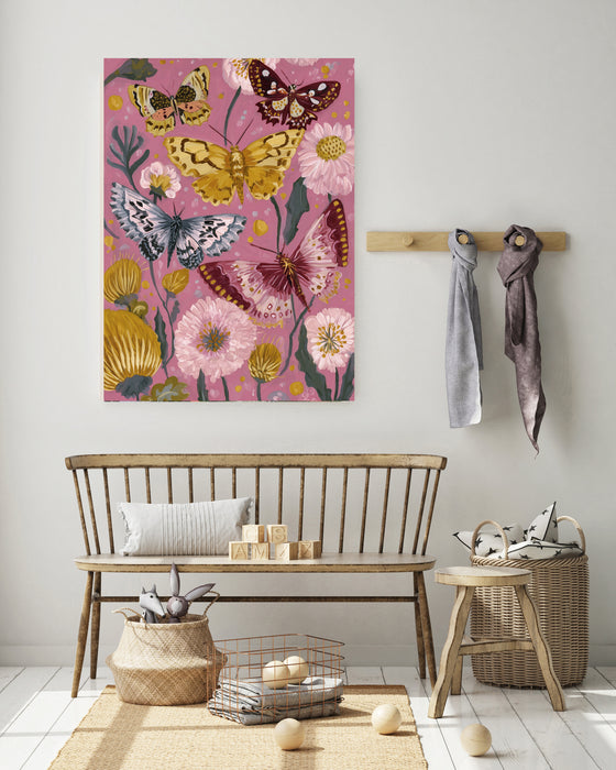 Pink Butterfly Painting Art Print