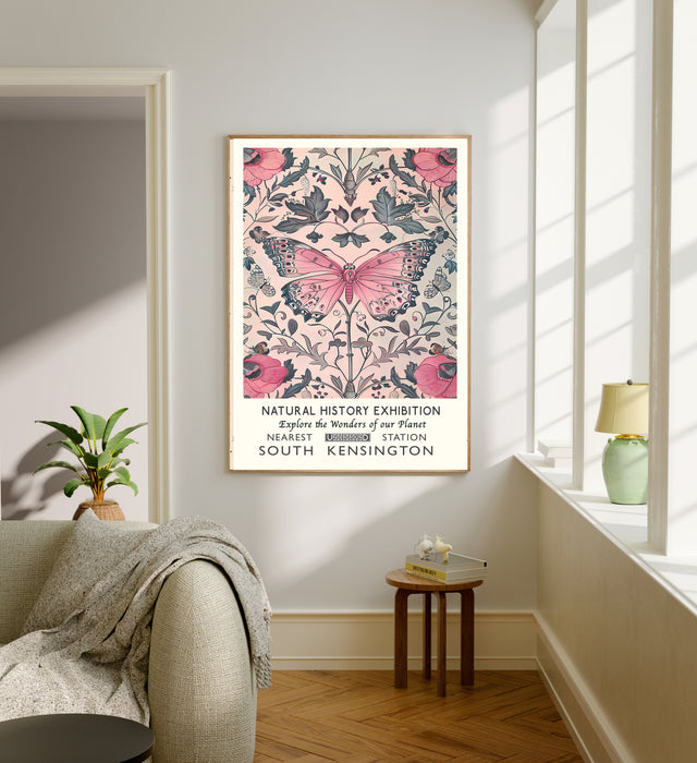 Natural History Museum Pink Butterfly Art Print