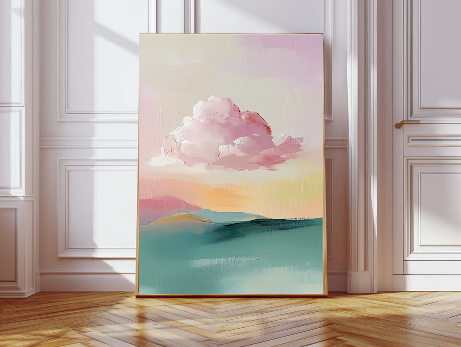 Pastel Pink Cloud Landscape Art Print