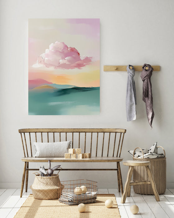 Pastel Pink Cloud Landscape Art Print
