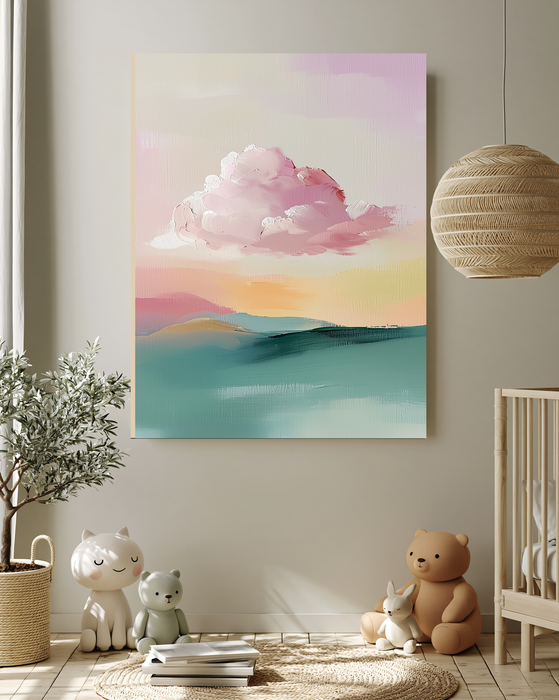 Pastel Pink Cloud Landscape Art Print