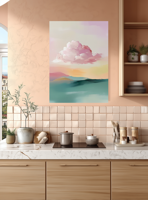 Pastel Pink Cloud Landscape Art Print