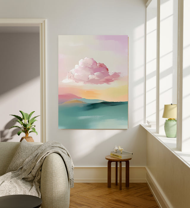 Pastel Pink Cloud Landscape Art Print