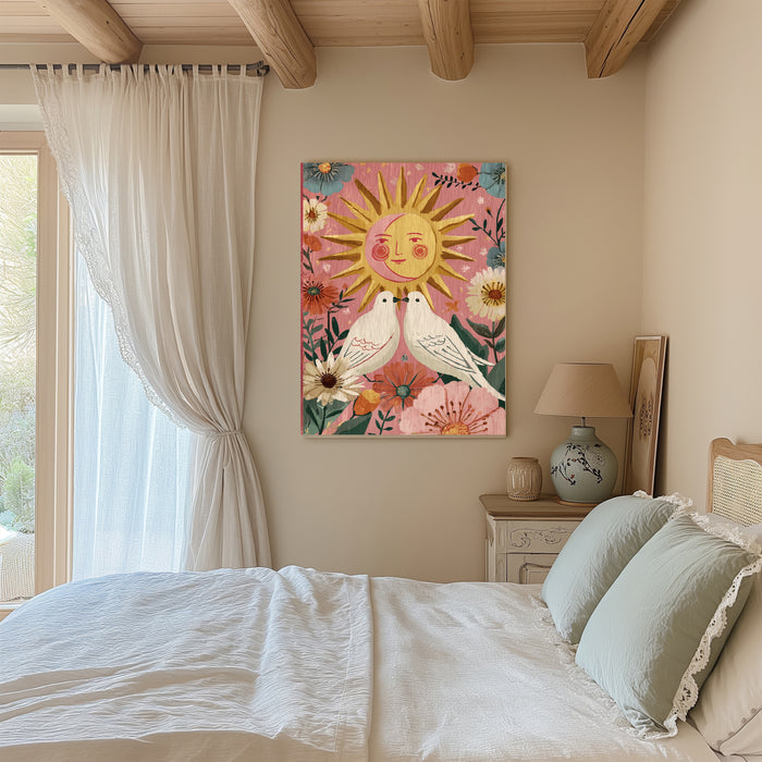 Sun Dove Pink Celestial Art Print