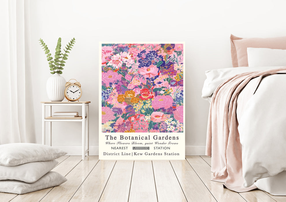 Botanical Pink Pastel Garden Floral Art Print