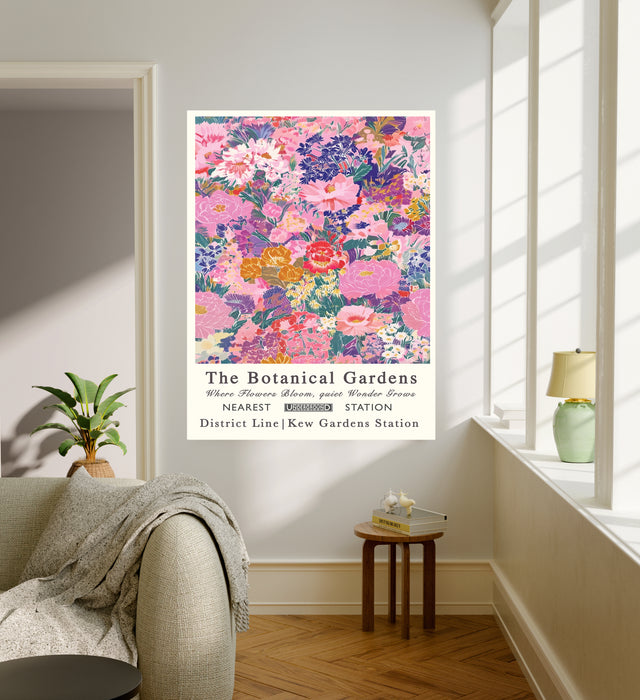 Botanical Pink Pastel Garden Floral Art Print