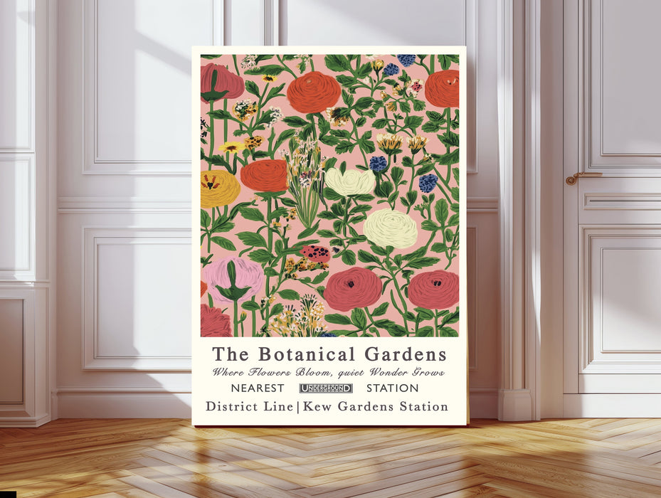 Botanical Pink Pastel Garden Floral Art Print
