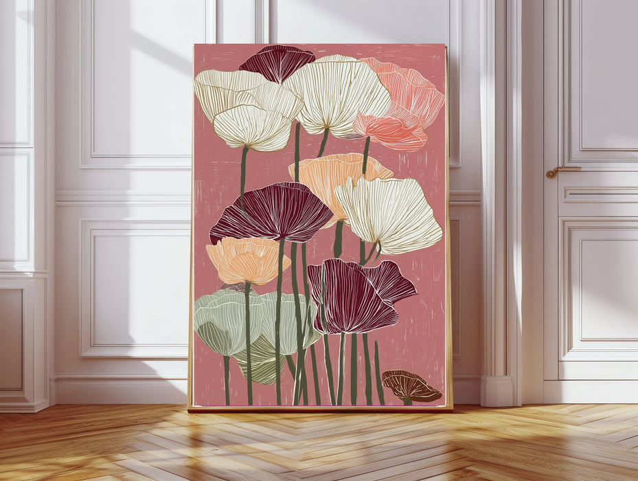 Japanese Pink Floral Art Print
