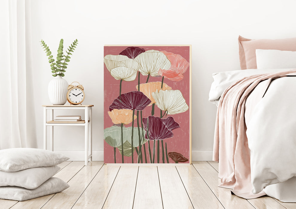 Japanese Pink Floral Art Print