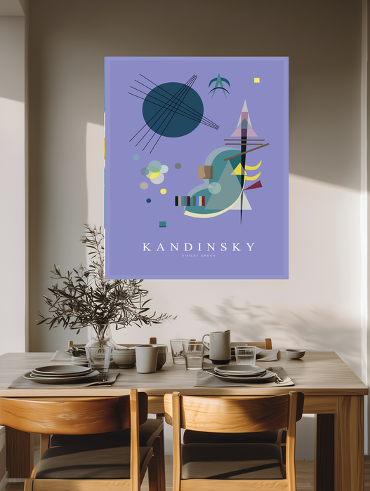 Kandinsky Violet Green Print | Lilac Purple Geometric Abstract Poster | Bauhaus Exhibition Wall Art