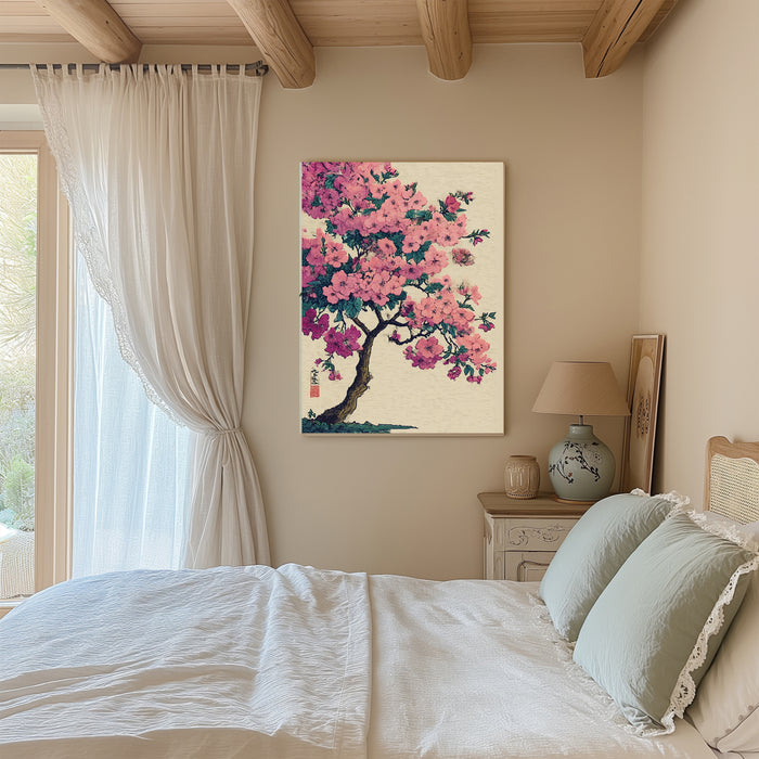 Japanese Pink Blossom Tree Art Print