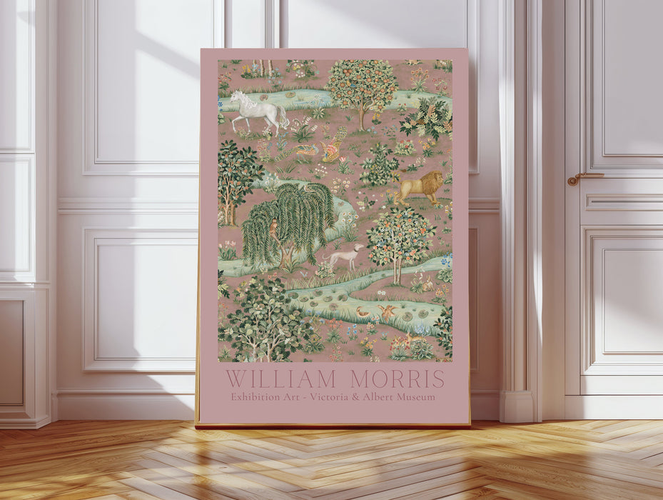William Morris Owl and Willow Pink Art Print