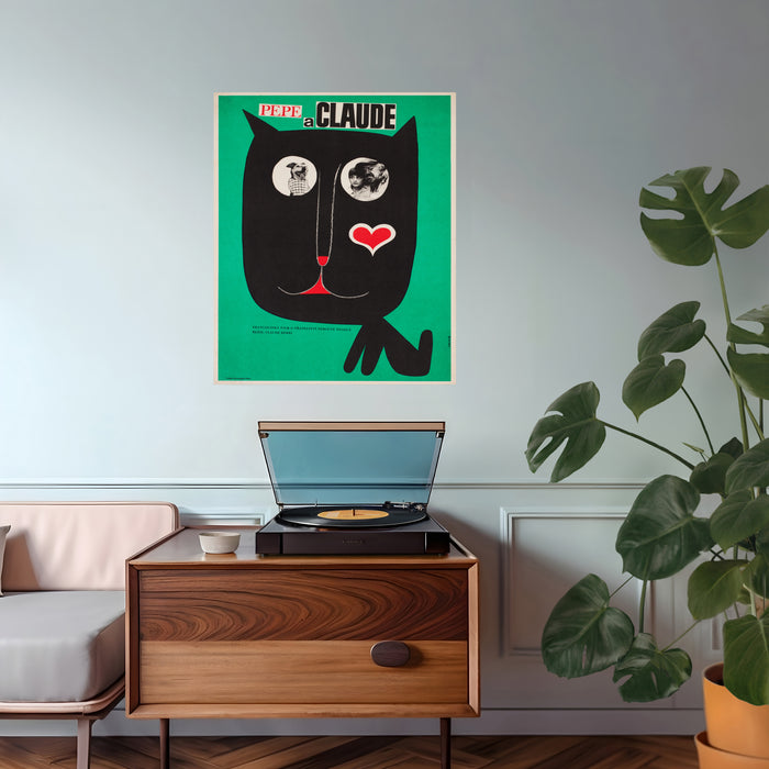 Pepe a Claude 1968 Czech Vintage Movie Art Print