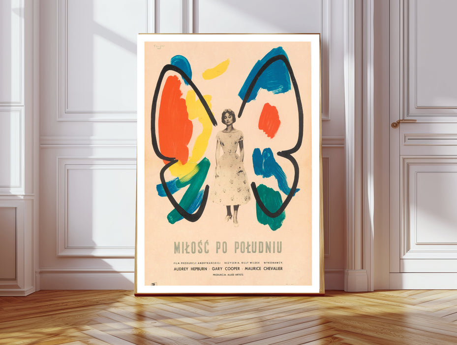 Audrey Hepburn 'Love In The Afternoon' Vintage Polish Film Art Print