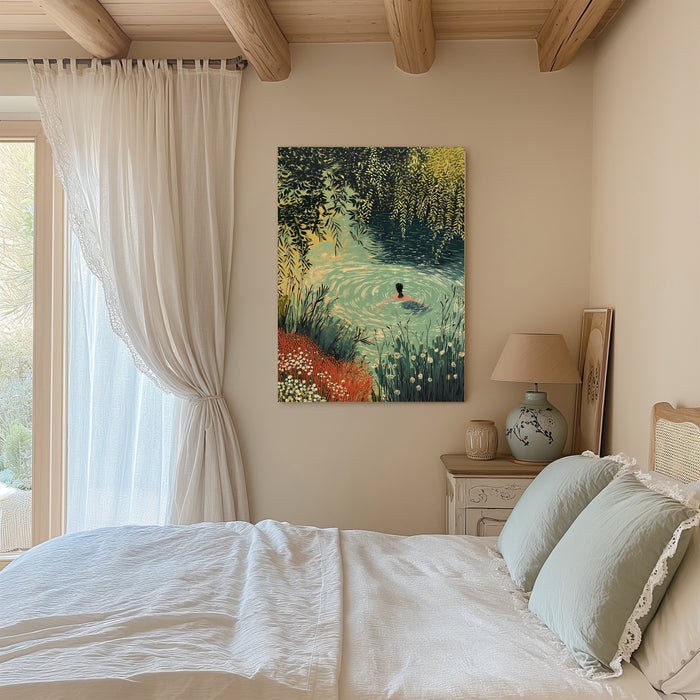 Wild Swimming Lake Art Print