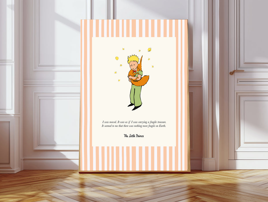 The Little Prince & Fox Vintage Children's Book Cover Art Print