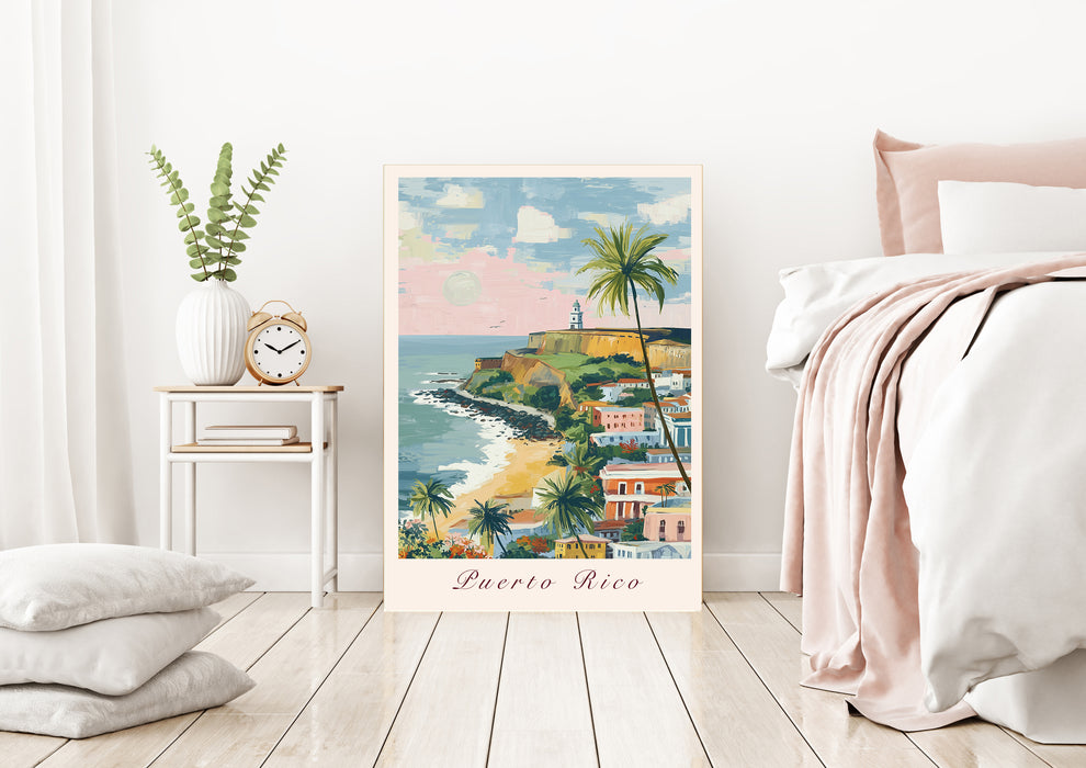 Puerto Rico City Landscape Travel Art Print