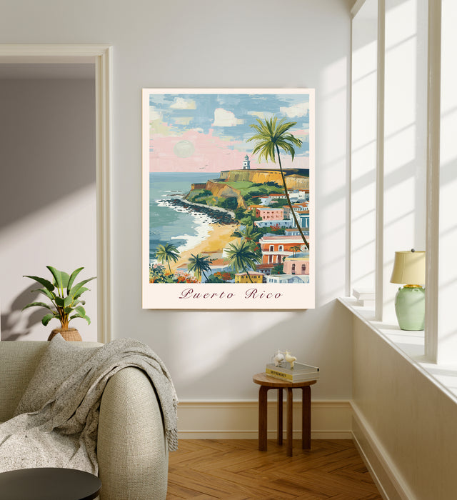 Puerto Rico City Landscape Travel Art Print