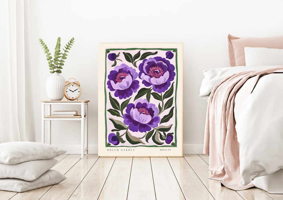 Purple Peonies dream garden Art Print