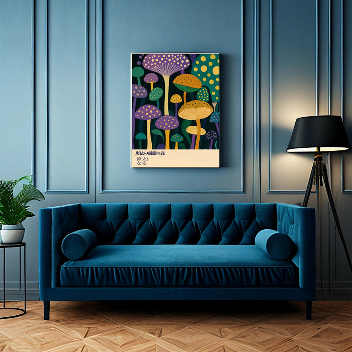 Japanese Sweet Mushroom Purple Art Print