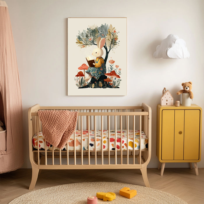 Rabbit Book Nursery Art Print