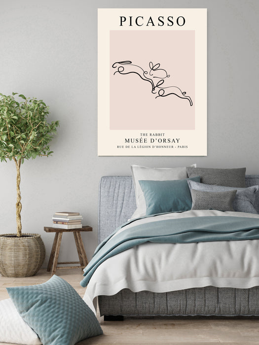 Pablo Picasso Line Drawing Rabbit Art Print