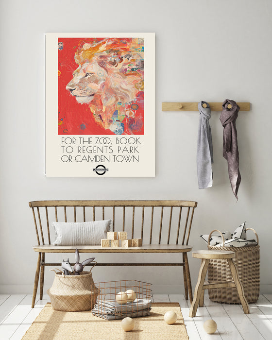 London Zoo Lion Art Print